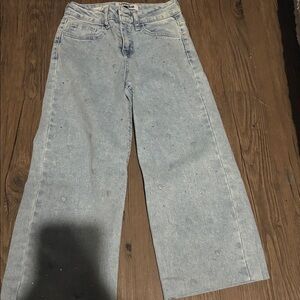 Girls sparkly jeans with hearts